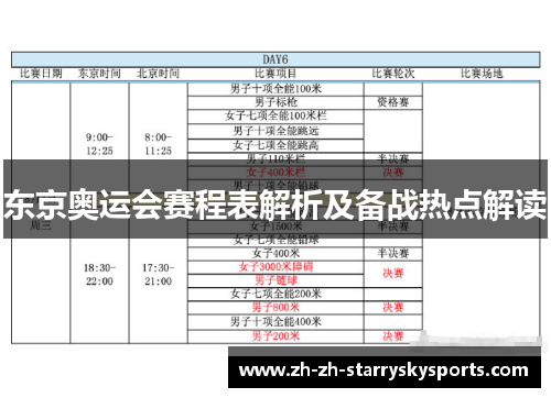 东京奥运会赛程表解析及备战热点解读